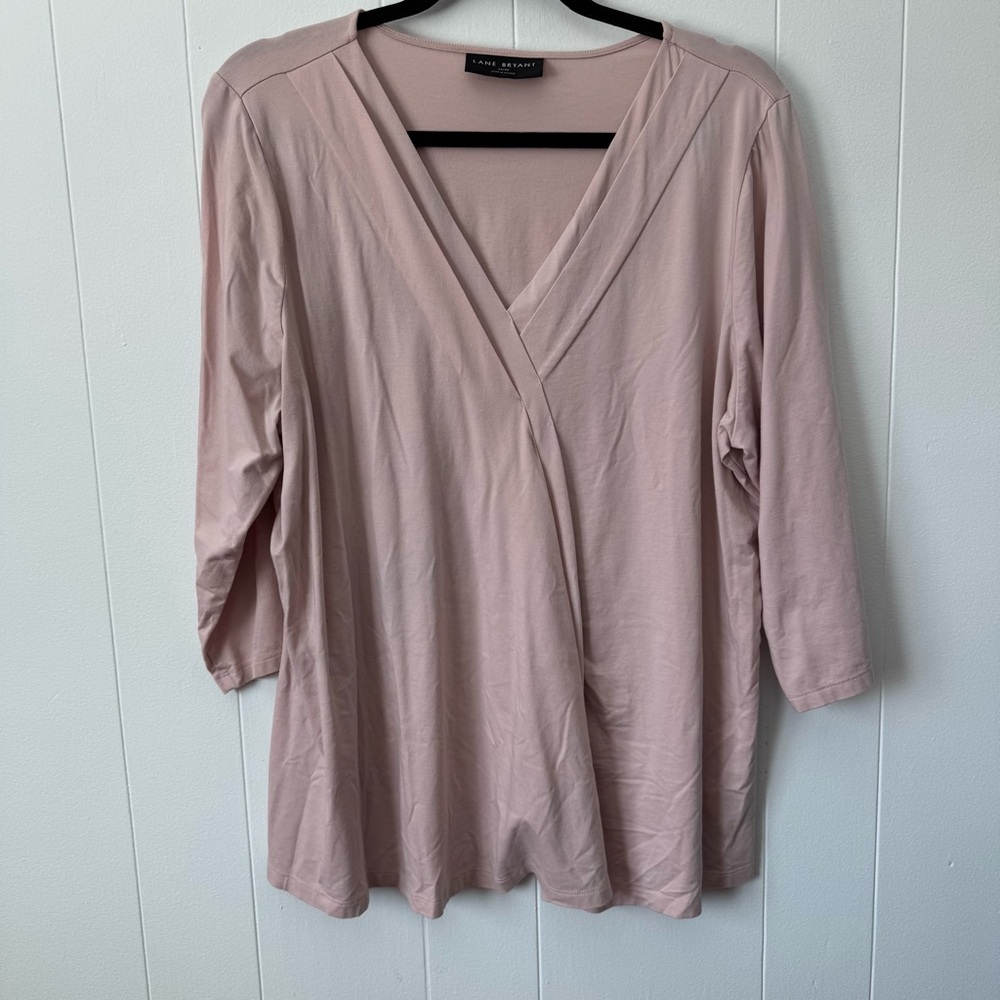 LANE BRYANT Blush Cross Front Blouse